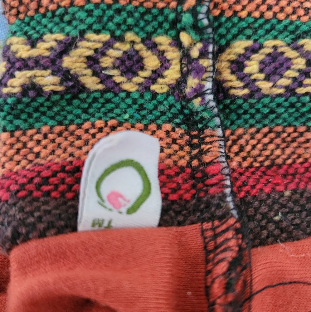 orange and multicolor stitched headband